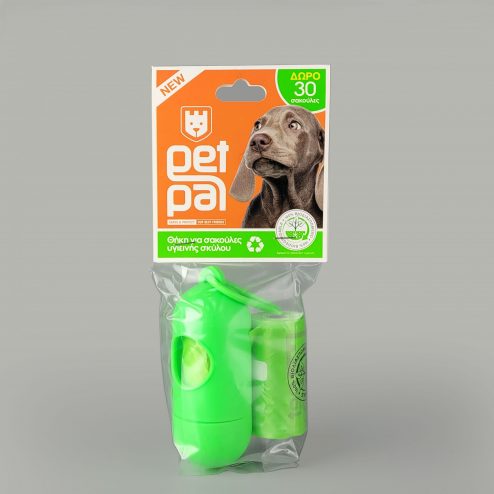 Biodegradable poop bags and holder