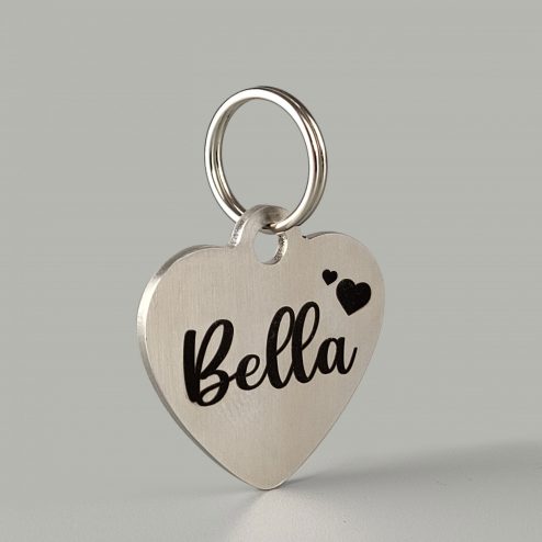 Heart shape pet dog tag stainless steel