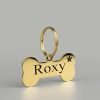 Ταυτότητα σκύλου κόκκαλο από ανοξείδωτο ατσάλι χρυσή μικρή Bone pet dog tag stainless steel gold small