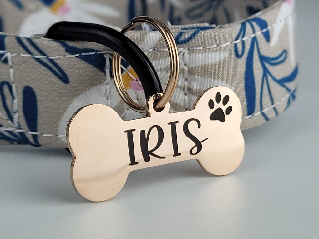 rose gold small dog id tag